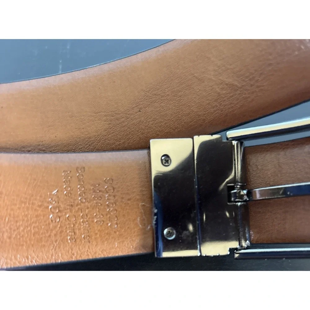 Dockers Black Bonded Leather Belt Black Metal Buckle Sz M 34-36 9C06920